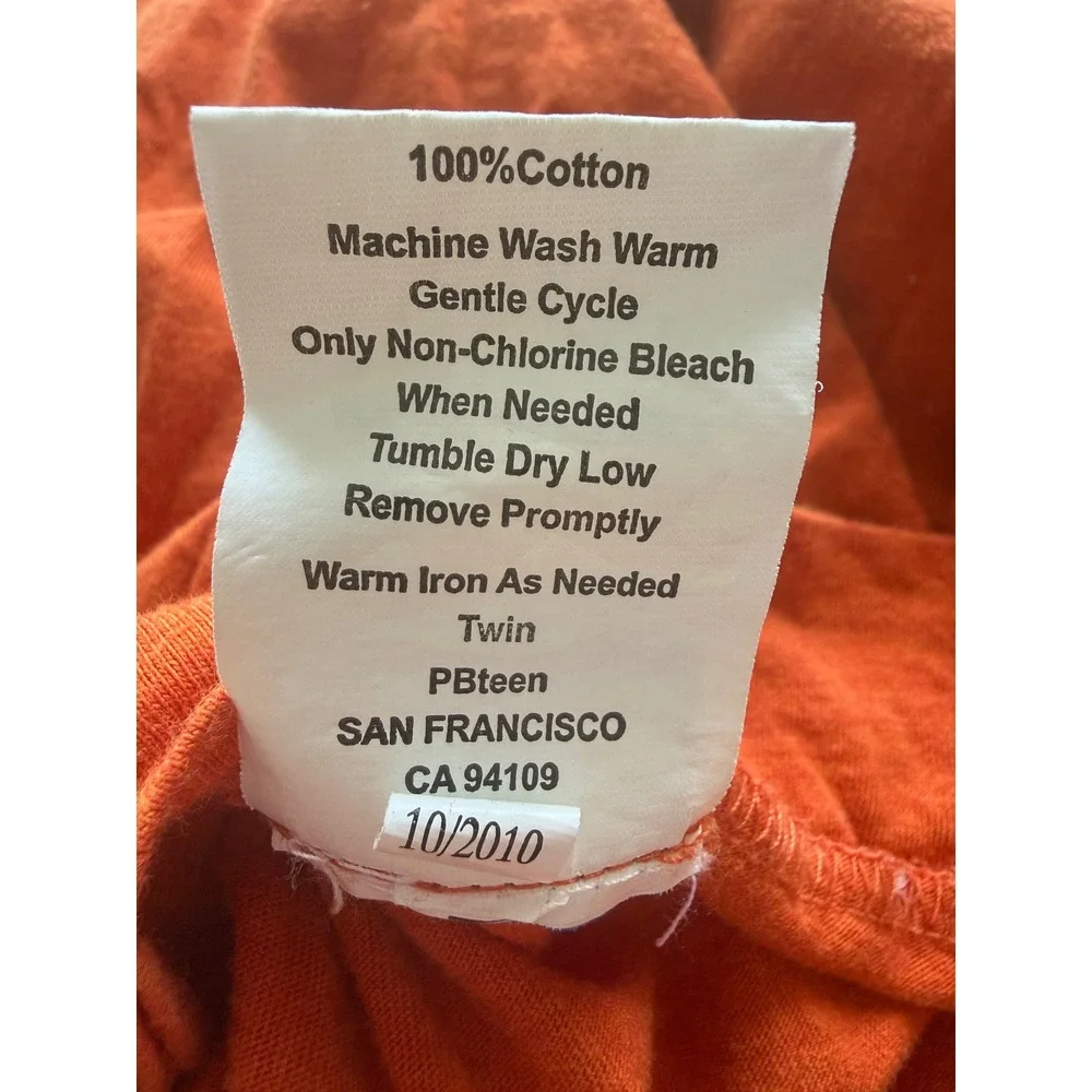 Pottery Barn PB Teen Burnt Orange Twin Duvet Cover Cotton Dorm Bedroom Decor